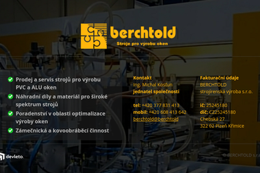 BERCHTOLD - strojírenská výroba s.r.o. - Okna Plzeň-Křimice