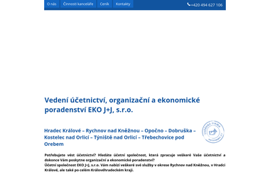 Vedení účetnictví, organizační a ekonomické poradenství EKO J+J, s.r.o. - Poradna Bolehošť