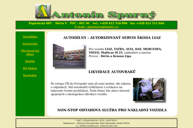 Spurný Antonín AUTOOPRAVNA LIAZ - SPURNÝ - Autoservis Děčín-Děčín V-Rozbělesy